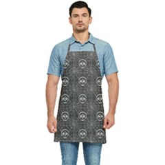 Skull And Spider Web On Dark Background Kitchen Apron