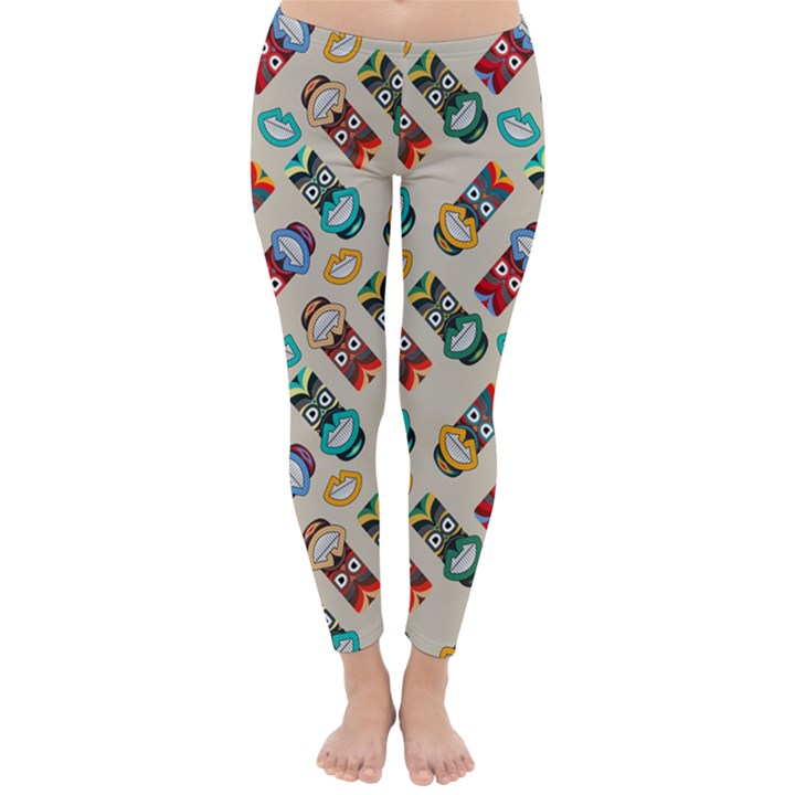 Ethnic Tribal Masks Classic Winter Leggings