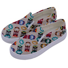 Ethnic Tribal Masks Kids  Canvas Slip Ons by tmsartbazaar