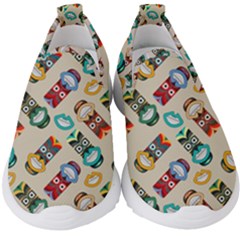 Ethnic Tribal Masks Kids  Slip On Sneakers by tmsartbazaar