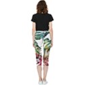 Watercolor monstera leaves Inside Out Lightweight Velour Capri Leggings  View2