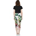 Watercolor monstera leaves Inside Out Lightweight Velour Capri Leggings  View4