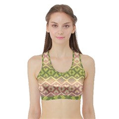 Ethnic Seamless Pattern Sports Bra With Border by FloraaplusDesign