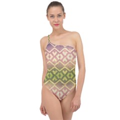 Ethnic Seamless Pattern Classic One Shoulder Swimsuit by FloraaplusDesign