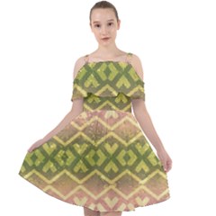 Ethnic Seamless Pattern Cut Out Shoulders Chiffon Dress by FloraaplusDesign