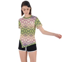 Ethnic Seamless Pattern Asymmetrical Short Sleeve Sports Tee by FloraaplusDesign