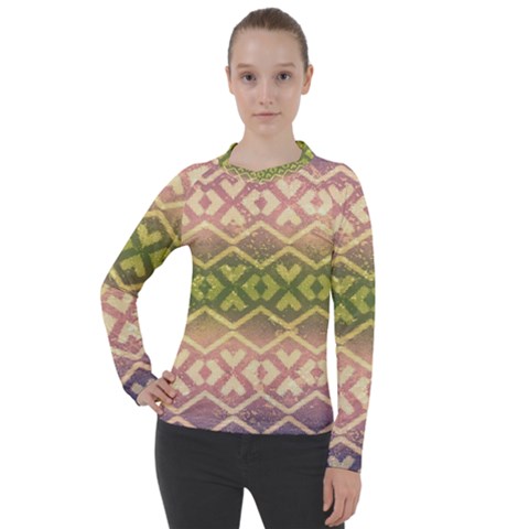 Ethnic Seamless Pattern Women s Pique Long Sleeve Tee by FloraaplusDesign