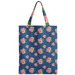 Pink Vintage Roses Zipper Classic Tote Bag by FloraaplusDesign