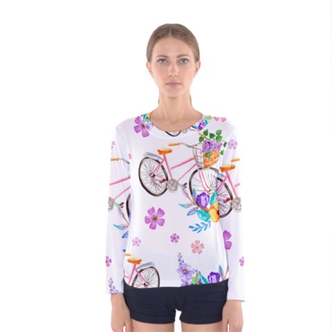 Cycle Ride Women s Long Sleeve Tee by designsbymallika