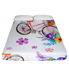 Cycle Ride Fitted Sheet (queen Size) by designsbymallika