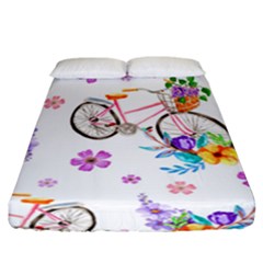 Cycle Ride Fitted Sheet (california King Size) by designsbymallika