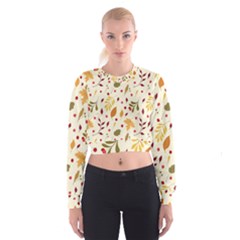 Pretty Leaves Pattern Cropped Sweatshirt by designsbymallika