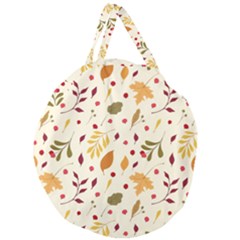 Pretty Leaves Pattern Giant Round Zipper Tote by designsbymallika