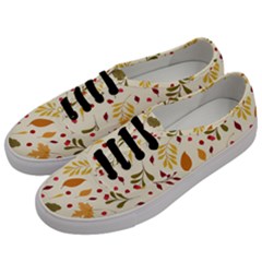 Pretty Leaves Pattern Men s Classic Low Top Sneakers by designsbymallika