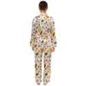 Pretty Leaves Pattern Satin Long Sleeve Pyjamas Set View2