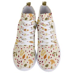 Pretty Leaves Pattern Men s Lightweight High Top Sneakers by designsbymallika