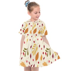 Pretty Leaves Pattern Kids  Sailor Dress by designsbymallika