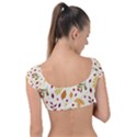 Pretty Leaves Pattern Cap Sleeve Ring Bikini Top View2