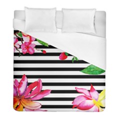 Black And White Stripes Duvet Cover (full/ Double Size) by designsbymallika