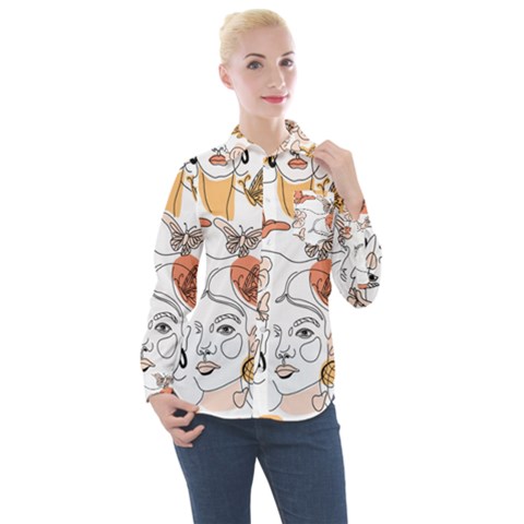 Lady Like Women s Long Sleeve Pocket Shirt by designsbymallika