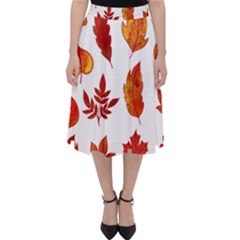 Autumn Pattern Classic Midi Skirt by designsbymallika