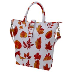 Autumn Pattern Buckle Top Tote Bag by designsbymallika