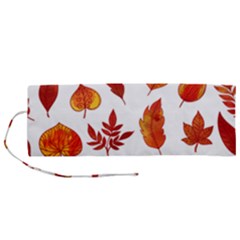 Autumn Pattern Roll Up Canvas Pencil Holder (m) by designsbymallika