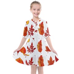 Autumn Pattern Kids  All Frills Chiffon Dress by designsbymallika