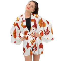 Autumn Pattern Long Sleeve Kimono by designsbymallika