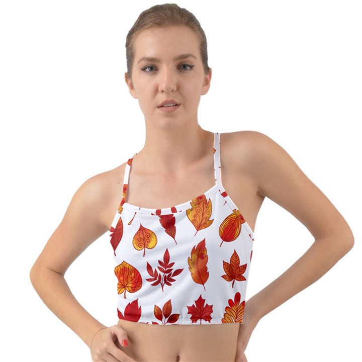 Autumn Pattern Mini Tank Bikini Top