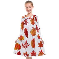 Autumn Pattern Kids  Midi Sailor Dress by designsbymallika