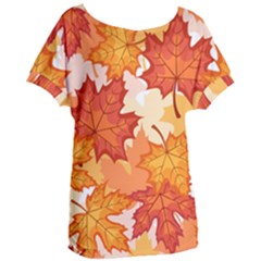 Autumn Leaves Pattern Women s Oversized Tee by designsbymallika