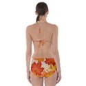 Autumn Leaves Pattern Cut-Out One Piece Swimsuit View2