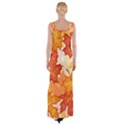 Autumn Leaves Pattern Thigh Split Maxi Dress View2