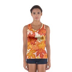 Autumn Leaves Pattern Sport Tank Top  by designsbymallika