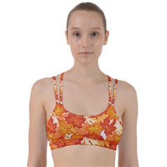 Autumn Leaves Pattern Line Them Up Sports Bra by designsbymallika