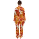 Autumn Leaves Pattern Satin Long Sleeve Pyjamas Set View2