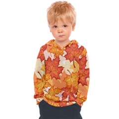 Autumn Leaves Pattern Kids  Overhead Hoodie by designsbymallika