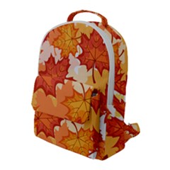 Autumn Leaves Pattern Flap Pocket Backpack (large) by designsbymallika