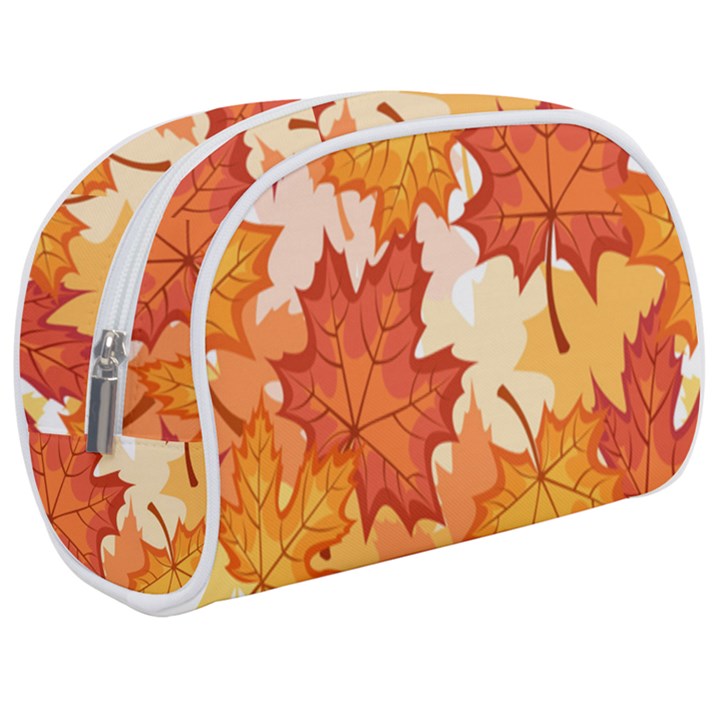 Autumn Leaves Pattern Makeup Case (Medium)