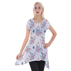 Tender Bouquet Short Sleeve Side Drop Tunic by FloraaplusDesign