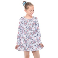 Tender Bouquet Kids  Long Sleeve Dress by FloraaplusDesign