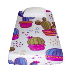 Cactus Love 4 Fitted Sheet (single Size) by designsbymallika