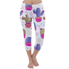 Cactus Love 4 Capri Winter Leggings  by designsbymallika