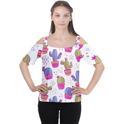 Cactus Love 4 Cutout Shoulder Tee by designsbymallika