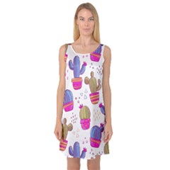 Cactus Love 4 Sleeveless Satin Nightdress by designsbymallika