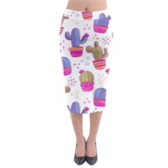 Cactus Love 4 Midi Pencil Skirt by designsbymallika