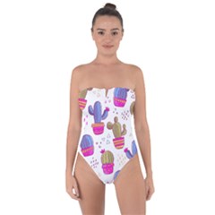 Cactus Love 4 Tie Back One Piece Swimsuit by designsbymallika