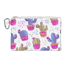 Cactus Love 4 Canvas Cosmetic Bag (large) by designsbymallika