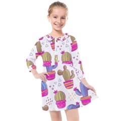 Cactus Love 4 Kids  Quarter Sleeve Shirt Dress by designsbymallika